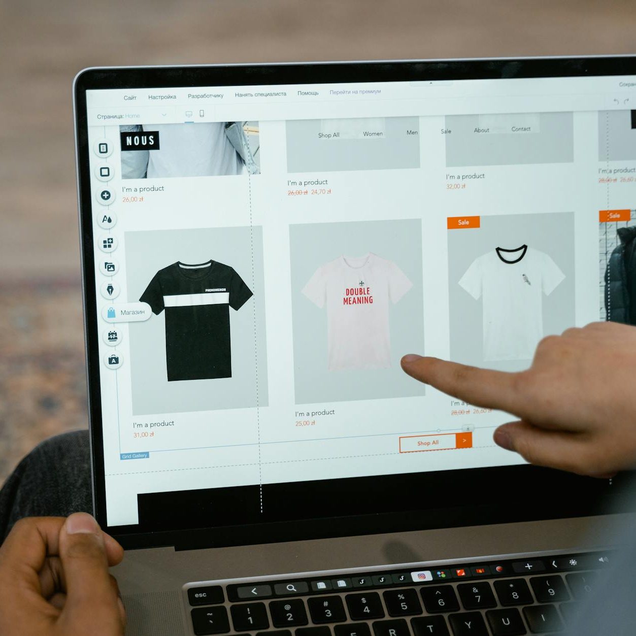 person doing online shopping
